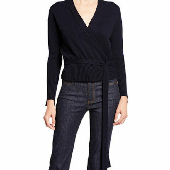 Helmut Lang Sweaters - Helmut Lang Cashmere Wool Wrap Cardigan Black